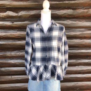 beachlunchlounge Medium Blue Boho Flannel